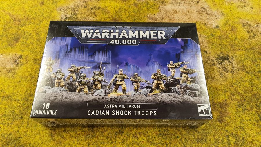 Photo of the box front of the new Warhammer 40K Cadian Shock Troops kit