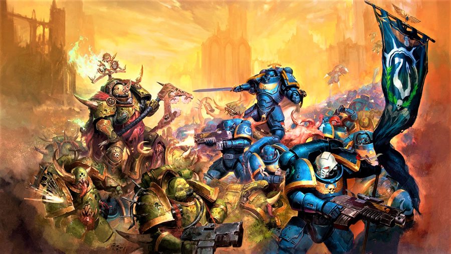 Warhammer 40k Ultramarines guide - Warhammer Community artwork showing Primaris Ultramarines fighting Death Guard