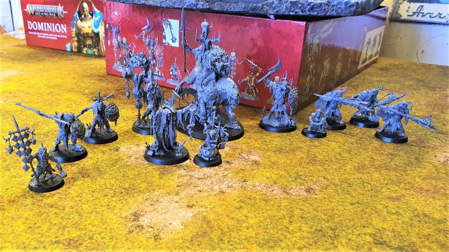 Photo of almost all the Kruleboyz models from Age of Sigmar Dominion