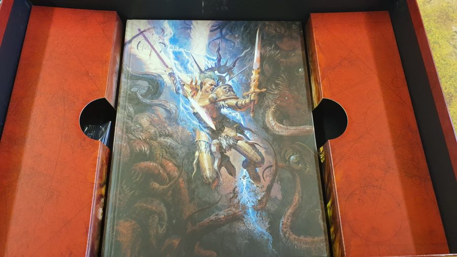 Photo of the Warhammer Age of Sigmar 3.0 rulebook included in Dominion