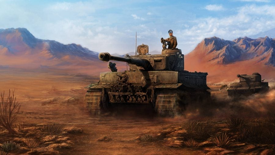 HOI4 country tags Rommel standing atop a tank in the desert