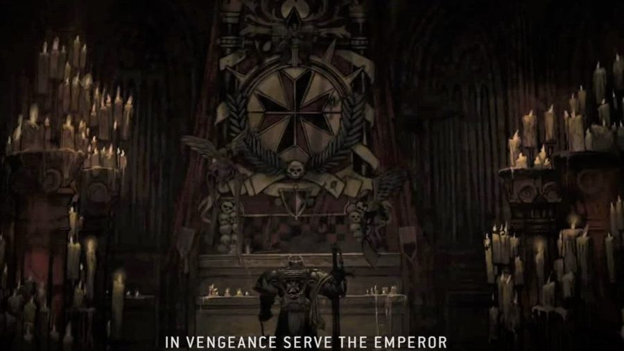 Warhammer 40k Black Templars in War Zone Octarius Warhammer Community teaser screenshot showing an emperor's champion praying