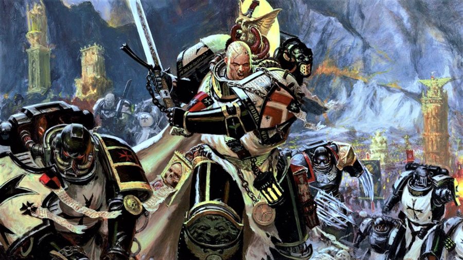 Warhammer 40k Black Templars in War Zone Octarius Warhammer Community artwork showing Sword brethren charging the enemy