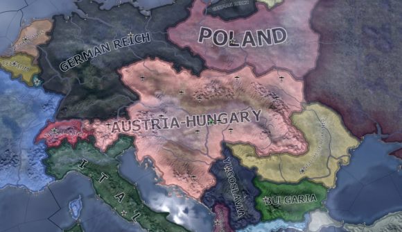 Hearts of Iron 4 Imperator: Rome director a map of Europe showing the boundaries of each country