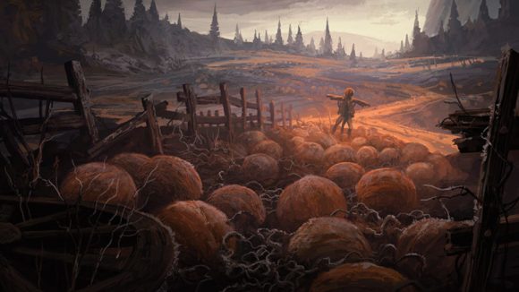 Magic: The Gathering Innistrad: Midnight Hunt a spooky field of pumpkins