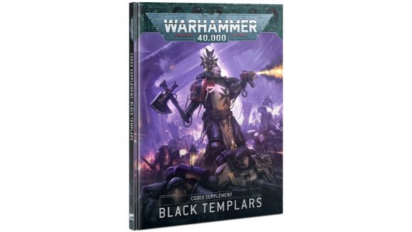 Warhammer 40k Black Templars codex Primaris Sword Brethren revealed Warhammer Community photo of the codex front cover art showing a Primaris Sword brother and Black Templars