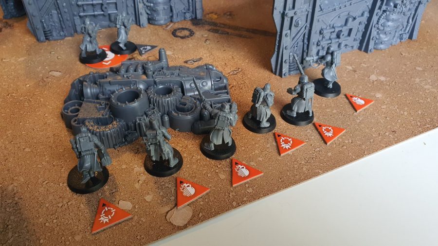 Warhammer 40k Kill Team Octarius review photo of the Krieg kill team with order tokens