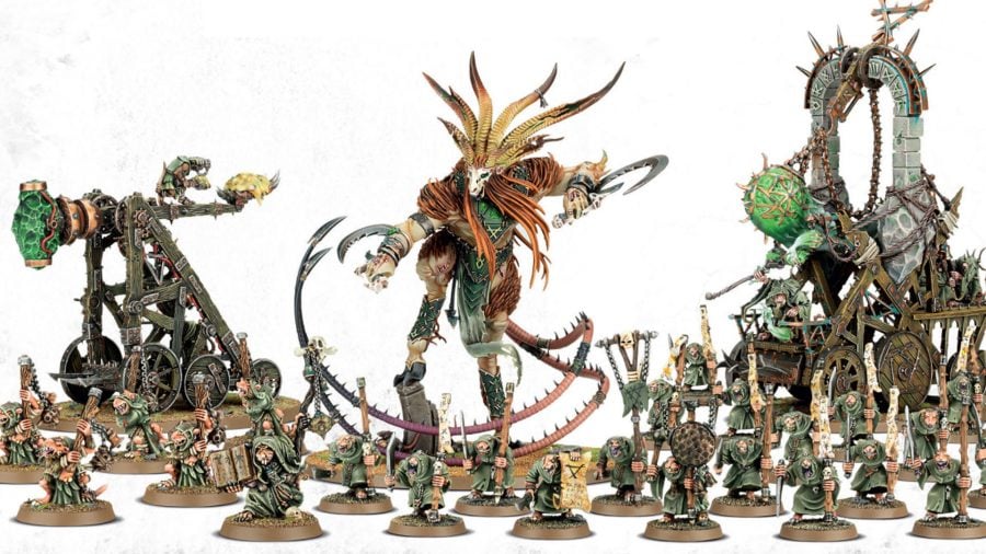 Warhammer Age of Sigmar Skaven faction guide Games Workshop showing an army of skaven models
