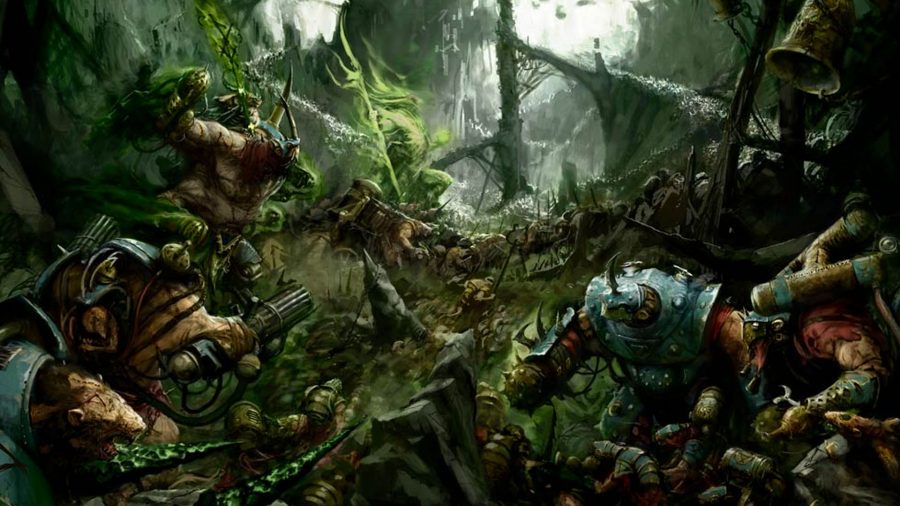 Warhammer Age of Sigmar Skaven faction guide Games Workshop showing a Skaven horde teerming