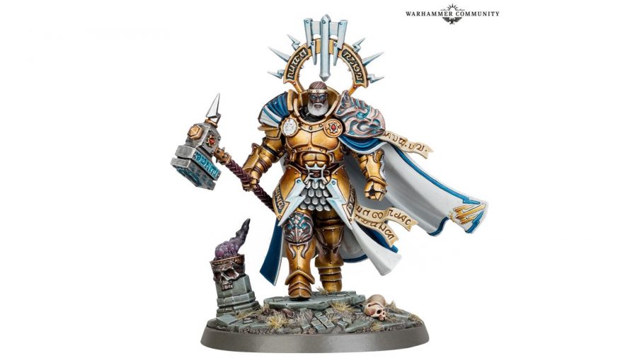 Warhammer Age of Sigmar Stormcast Eternals Lore and Tactics Warhammer Community photo showing the model for Bastian Carthalos