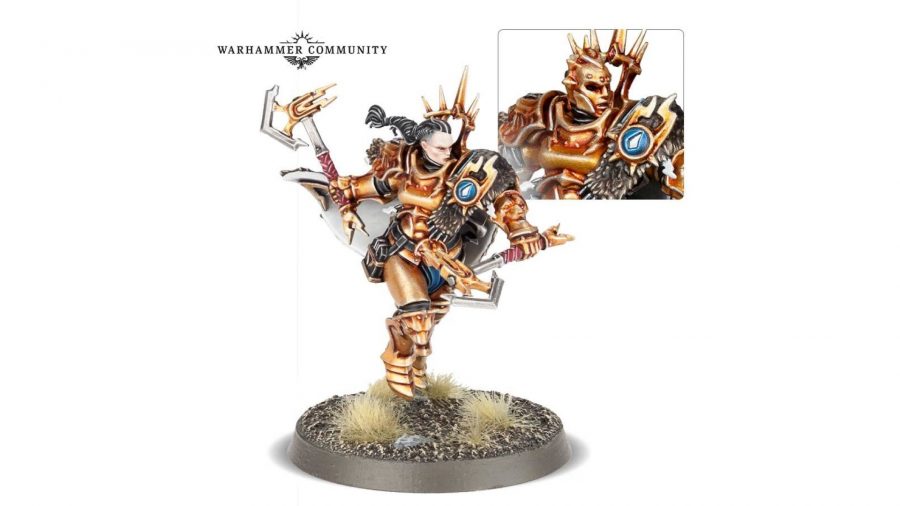 Warhammer Age of Sigmar Stormcast Eternals Lore and Tactics Warhammer Community photo showing the model for Neave Blacktalon