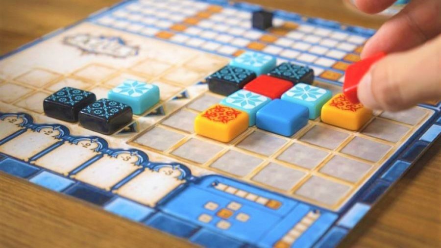 Best board game deals - Amazon sales photo showing the board and tiles for the Azul board game