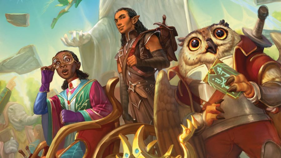D&D Strixhaven: A Curriculum of Chaos release date a group of students including an Owlin