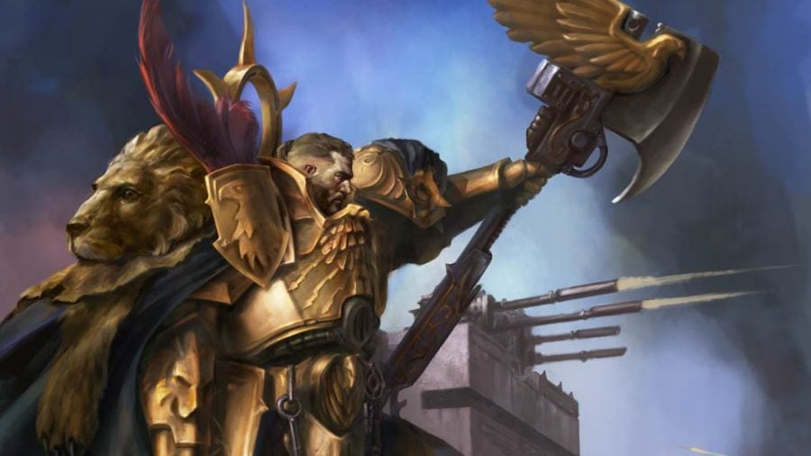Warhammer 40k Adeptus Custodes lore, tactics, and models - Warhammer Community artwork showing Captain General Trajann Valoris