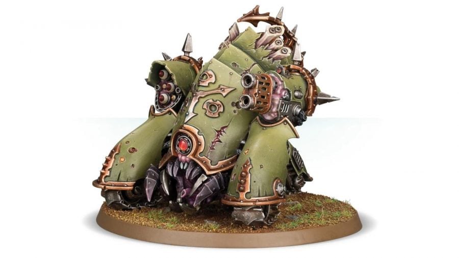 Warhammer 40k Death Guard army guide - Warhammer Community photo showing the myphitic blighthauler model