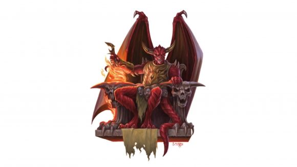 D&D alignment changes - Wizards artwork showing a Devil in a throne
