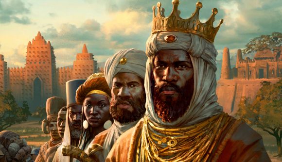 Europa Universalis 4 Origins DLC a row of kings outside of an African fortress