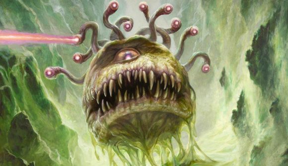 Magic: The Gathering DnD Adventures in the Forgotten Realms a Beholder firing a laser from its eye