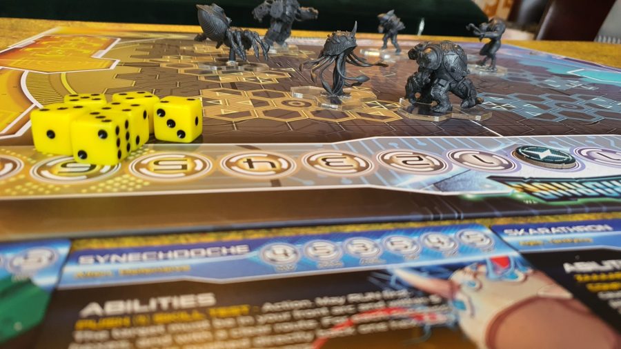 Mantic Games OverDrive review - Author's photo showing the minis in play on the board