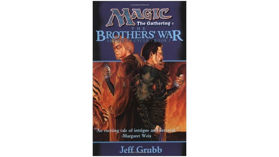 MTG books The Brothers' War cover with two mages standing back to back