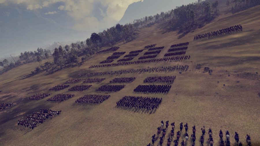 Total War: ROME: The Board Game ranks of soldiers marching on the map