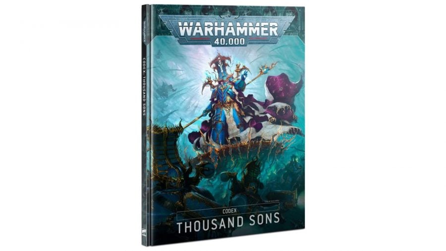 Warhammer 40k Thousand Sons army guide - Warhammer Community photo showing the Thousand Sons codex front cover art