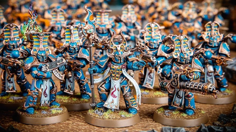 Warhammer 40k Thousand Sons army guide - Warhammer Community photo showing a unit of Rubric Marine models