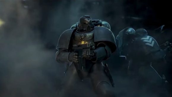 Warhammer Plus Astartes a Space Marine holding a bolter