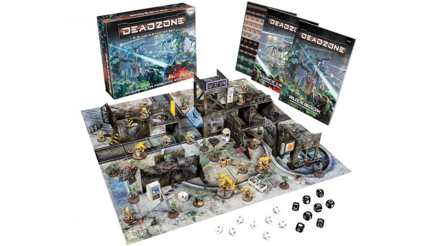 Deadzone 3rd edition board and miniatures being played