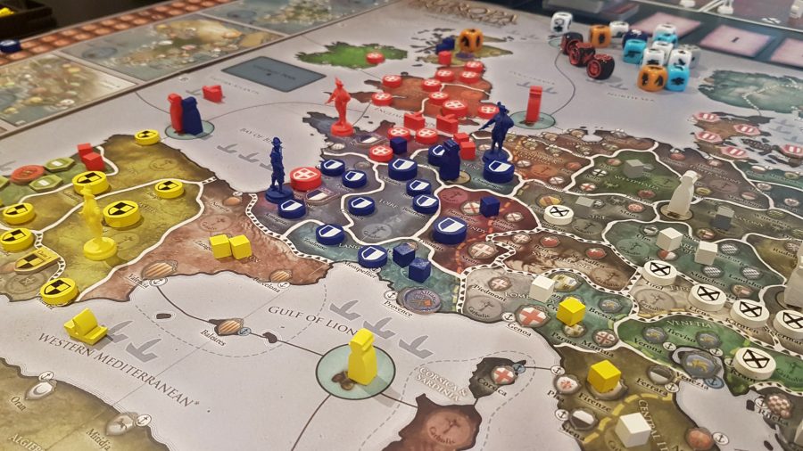 Europa Universalis: The Price of Power board game being played