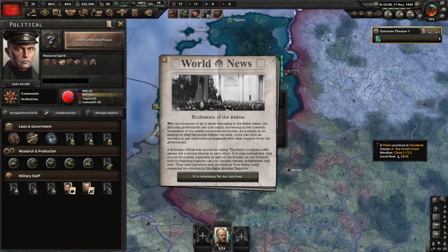 Hearts of Iron 4 No Step Back DLC review - HoI4 No Step Back screenshot showing the in game event window