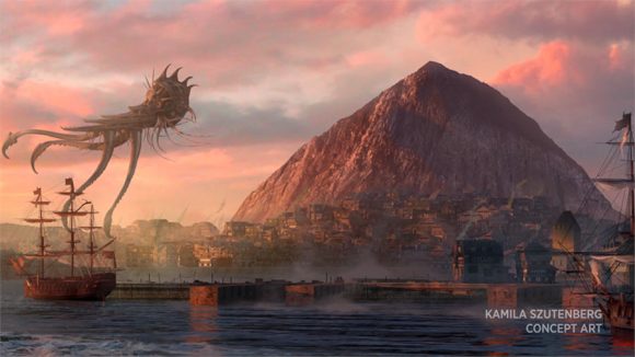 Magic: The Gathering Commander Legends an illustration of D&D city Baldur's Gate