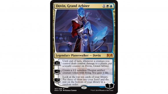 Magic: The Gathering Innistrad Crimson Vow Commander Decks - Wizards card art photo showing Dovin, Grand Arbiter