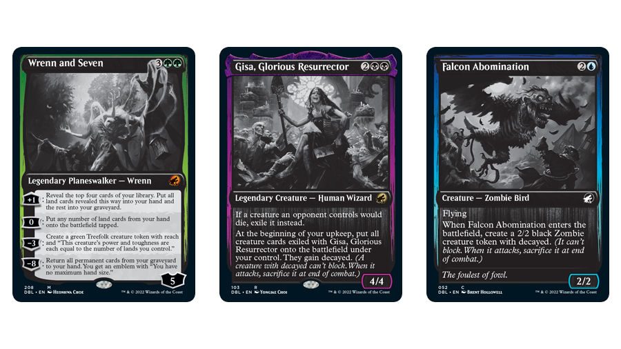 Magic: The Gathering Innistrad: Double Feature three cards in a line