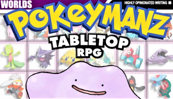 Pokémon tabletop RPG reveal - front page artwork showing the Pokeymanz title and and a Ditto