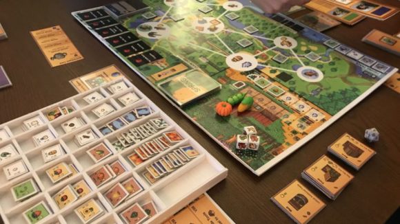 Stardew Valley board game prototype board and tokens