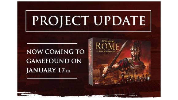 Total War: ROME: The Board Game delayed screenshot of an announcement marking the game's delay
