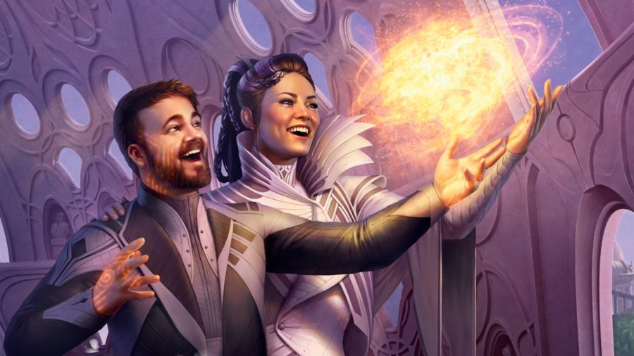 D&D 5E Strixhaven character creation guide - Wizards of the Coast artwork showing students in formal dress