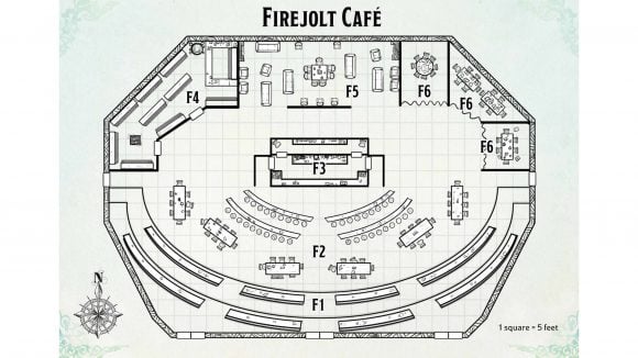 D&D Beyond Strixhaven map of Firejolt Cafe