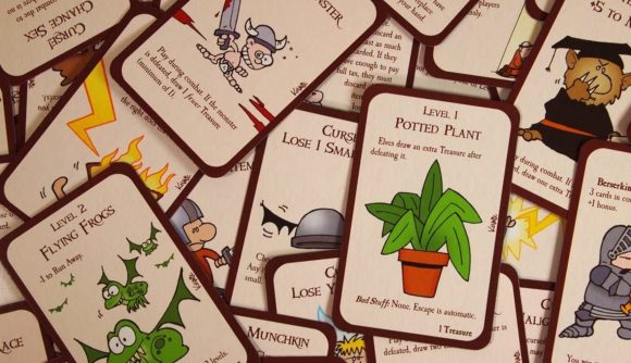 A selection of cards from the game Munchkin.