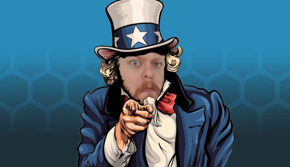 Wargamer is hiring two staff writers - composite image showing Wargamer editor Alex Evans as Uncle Sam