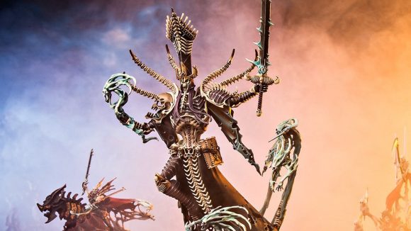 Warhammer Age of Sigmar battlescroll a painted copy of the Nagash miniature