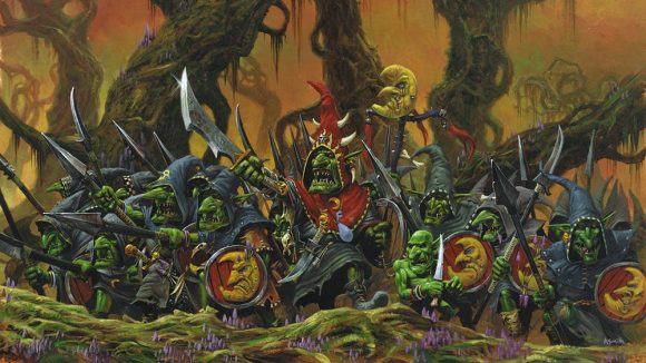 Warhammer: The Old World miniatures a group of night goblins