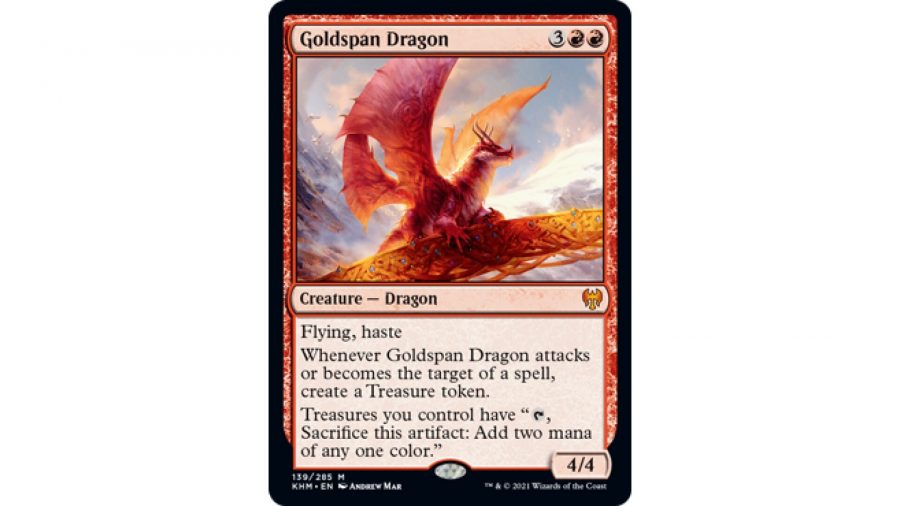 The best Magic: The Gathering cards of 2021 - Wizards of the Coast artwork from the card Goldspan Dragon