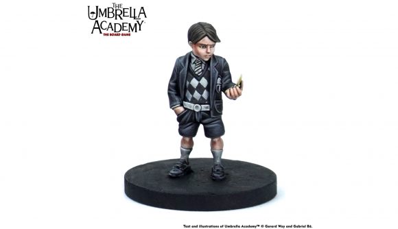 The Umbrella Academy board game release date - Mantic Games photo of the painted mini for Number Five