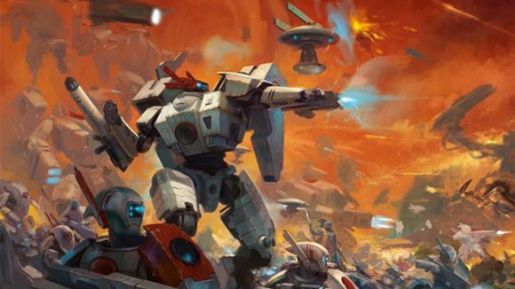 Warhammer 40k 9th edition Tau codex sept rules reveal - Warhammer Community artwork from the cover of the 9th edition Tau codex, showing a Crisis Suit Commander