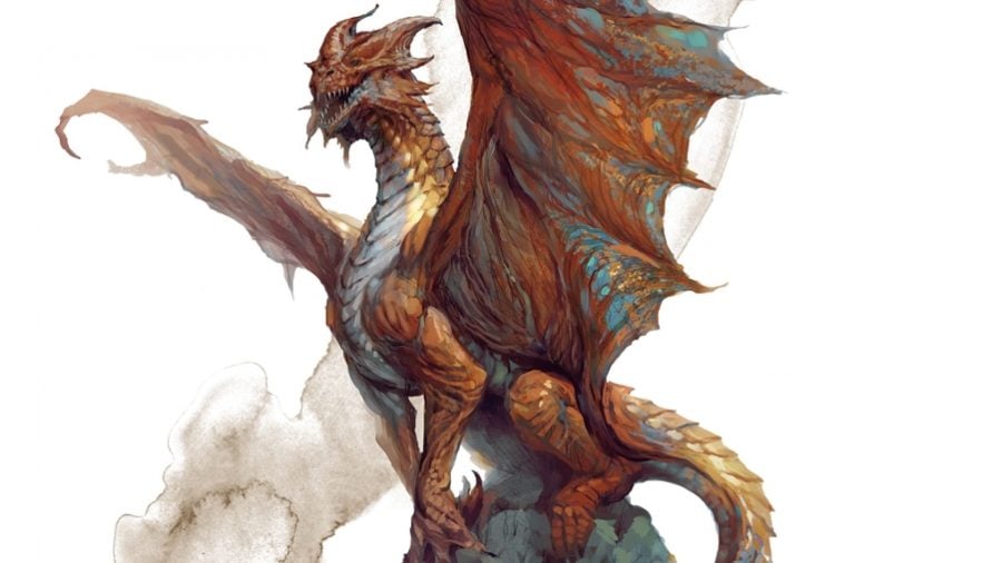 dnd dragons copper dragon illustration