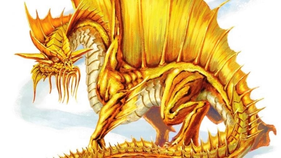 dnd dragons gold dragon illustration