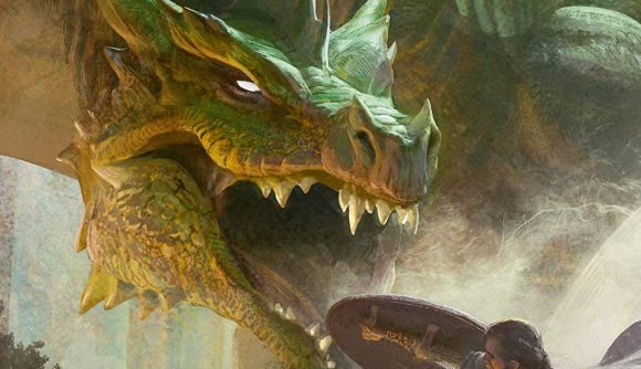 A dragon attacks a man on the cover of the Dungeons and Dragons Starter Set.