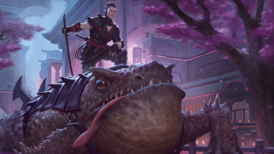 Magic: The Gathering 2022 hot takes - Wizards of the Coast card artwork from Kamigawa: Neon Dynasty showing a Toad Rider